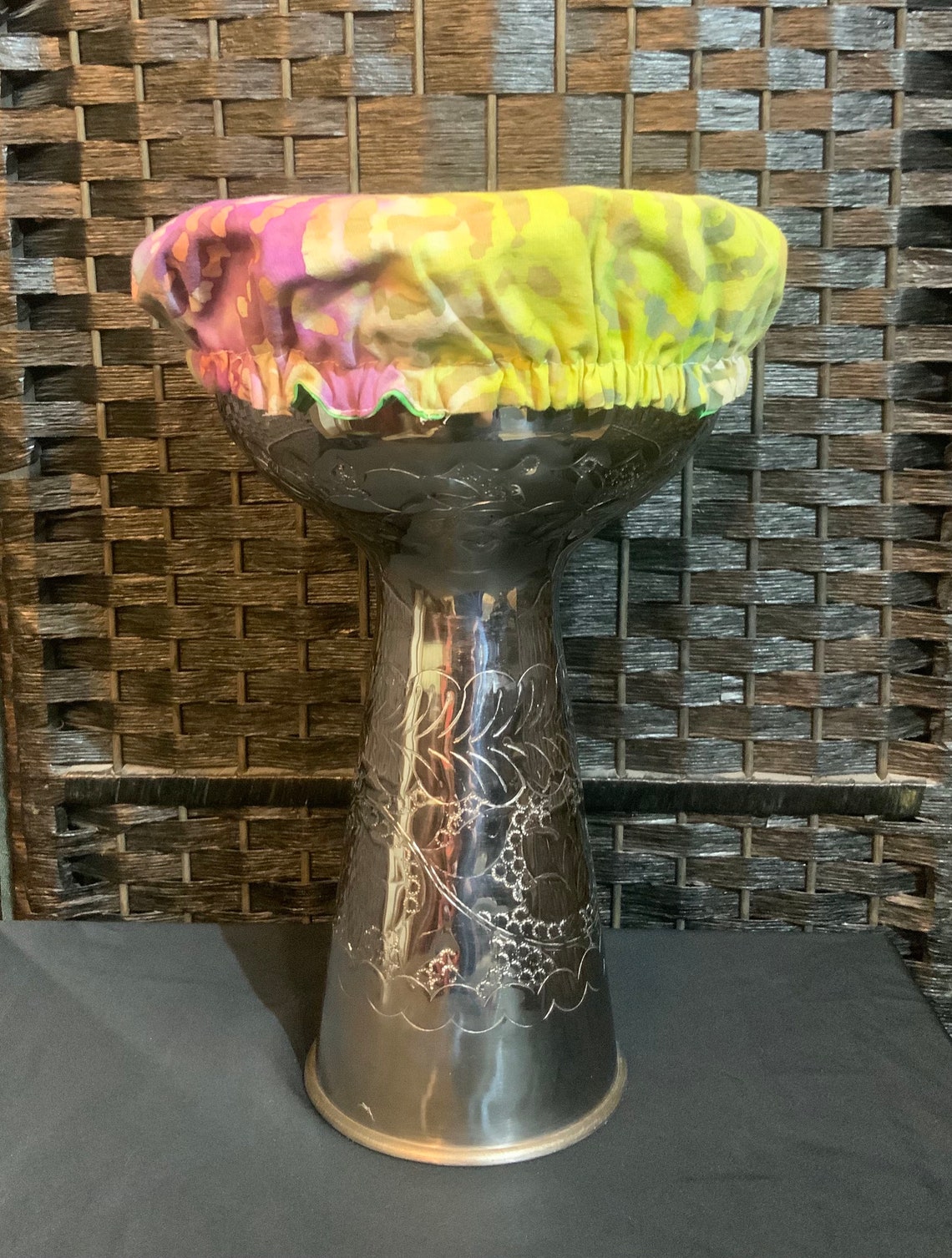 Reversible Padded Batik Drum Head Cover Fits 9 10 Wide Etsy