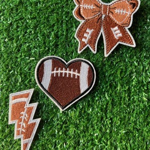 Football Theme Embroidered Iron On Patches Pack Press