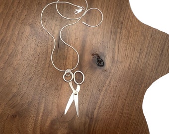 Sterling silver scissors pendant