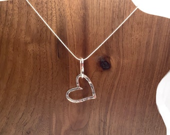 Sterling silver valentine heart pendant