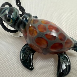 Turtle (Honeycomb) - Glass Pendant Necklace