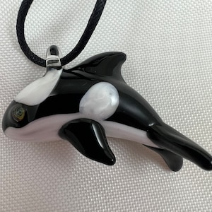 Killer Whale - Glass Pendant Necklace
