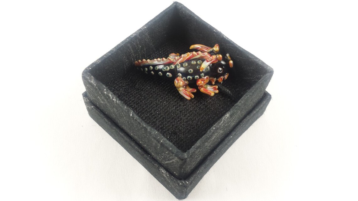 Horned Lizard Glass Necklace Etsy