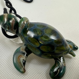 Turtle (Honeycomb) - Glass Pendant Necklace