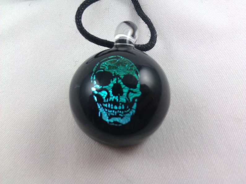 Skull image Glass Necklace Etsy