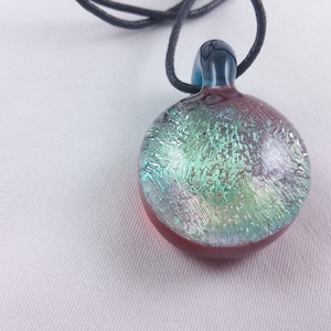 Dichroic Medallion - Glass Pendant Necklace lampwork