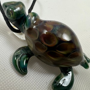 Turtle (Honeycomb) - Glass Pendant Necklace