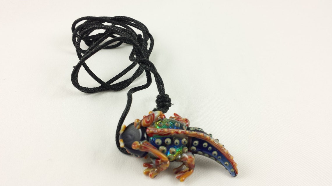 Horned Lizard Glass Necklace Etsy