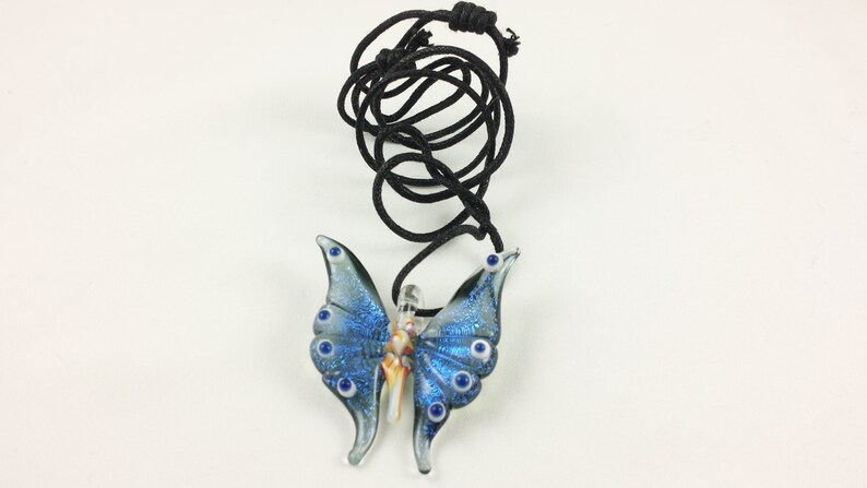 Butterfly Glass Pendant Necklace image 2