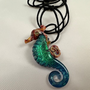 Seahorse - Glass Pendant Necklace