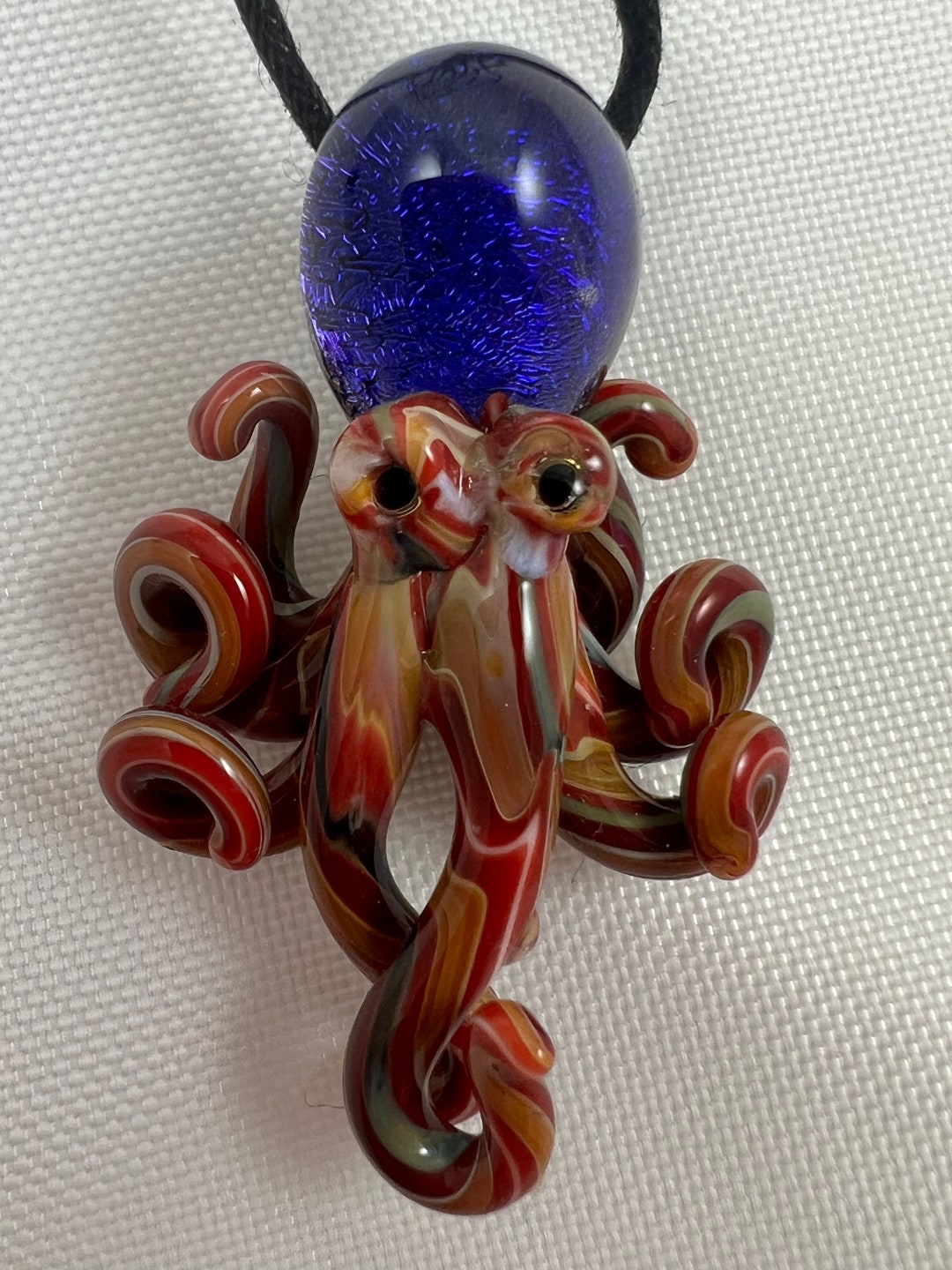 Octopus - Glass Pendant Necklace Lampwork - Etsy