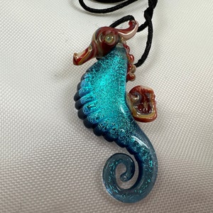 Seahorse - Glass Pendant Necklace