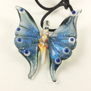 Butterfly Glass Pendant Necklace image 1