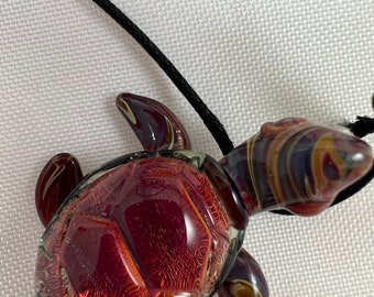 Turtle - Glass Pendant Necklace