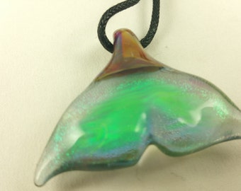 Whale Tail - Glass Pendant Necklace