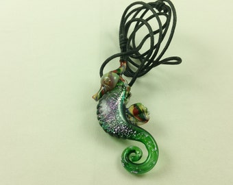 Seahorse - Glass Pendant Necklace