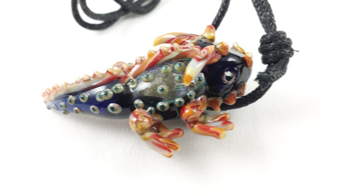 Horned Lizard Glass Necklace Etsy