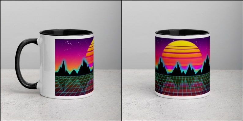 Vaporwave Synthwave Coffee/Tea Mug Black