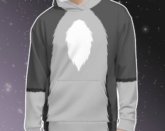 Grey Wolf Furry Unisex Hoodie [Made To Order]