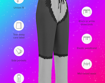 Grey Wolf Furry Wide-Leg Joggers [Made To Order]