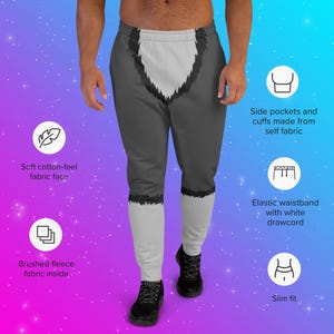 Pantalones deportivos peludos de lobo gris [hechos a pedido]