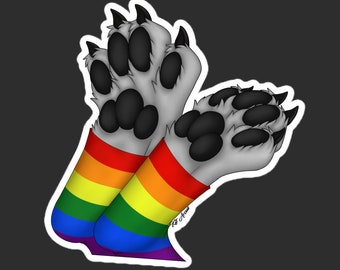 Paw Pride Sock 5.5 Inch Stickers [Customizable]