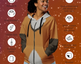 Maned Wolf Furry Unisex Zip Hoodie [Made To Order]