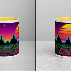 Vaporwave Synthwave Coffee/Tea Mug Yellow