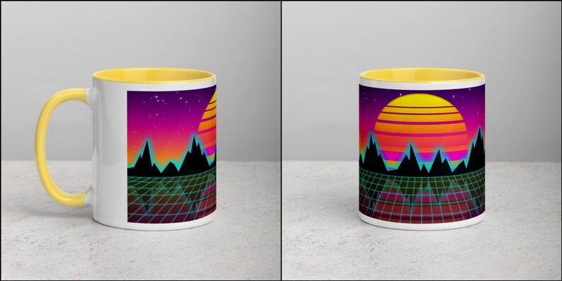 Vaporwave Synthwave Coffee/Tea Mug Yellow