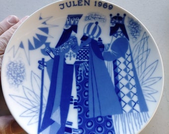 Vintage Julen 1969 Porsgrund Norway Christmas Plate