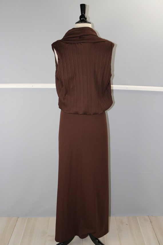 chocolate cowl maxi dress
