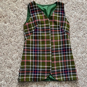 VTG 60s Green Plaid Vest
