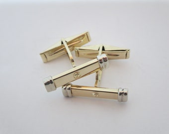 10 ct gold Edwardian gentleman/'s coffee bean cufflinks on chain links