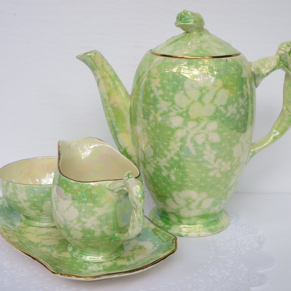 ROYAL WINTON~ Tea set~ Teapot~ Chintz Brocade Grimwades~ Vintage collection~ Coffee pot~ Creamer & sugar~ Tray~ Table service~ Drinkware