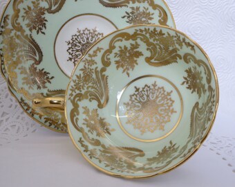 TEACUP SET PARAGON~ Vintage~ Mint green~ Fine Bone China~ Tea Cup & Saucer Set~ Tea coffee service~ Cabinet cup~ Home living~ Gift