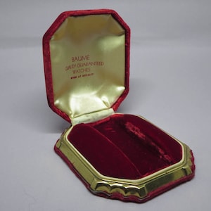 BOÎTIER POUR BIJOUX~ Boîte de velours ancienne~ Coffret de montre~ Baume et Mercier~ Écrin~ Collection~ Collectionneur~ Montre Suisse