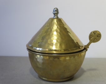 CHURCH INCENSE CASE~ Germany~ Religious Liturgical~ Solid Brass~ Ceremony ritual mass service~ Catholic~ Incense burner~ Spirituality