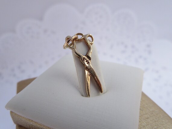 10K GOLD SCISSOR HAIRDRESSER~ Pendant Charm neckla