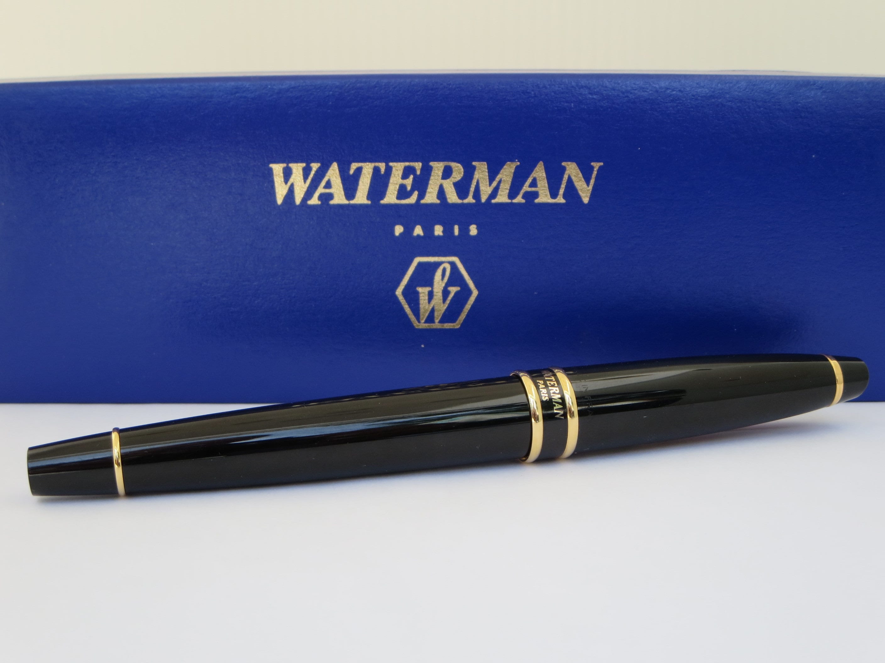 VINTAGE FOUNTAIN PEN Waterman Paris Ink Pen Black and Gold Writing Drawing  Collector Office Accessories Writing Christmas Gift 