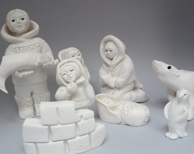 Miniature Inuit Figurines Set/eskimo Nativity Scene Art Etsy Israel