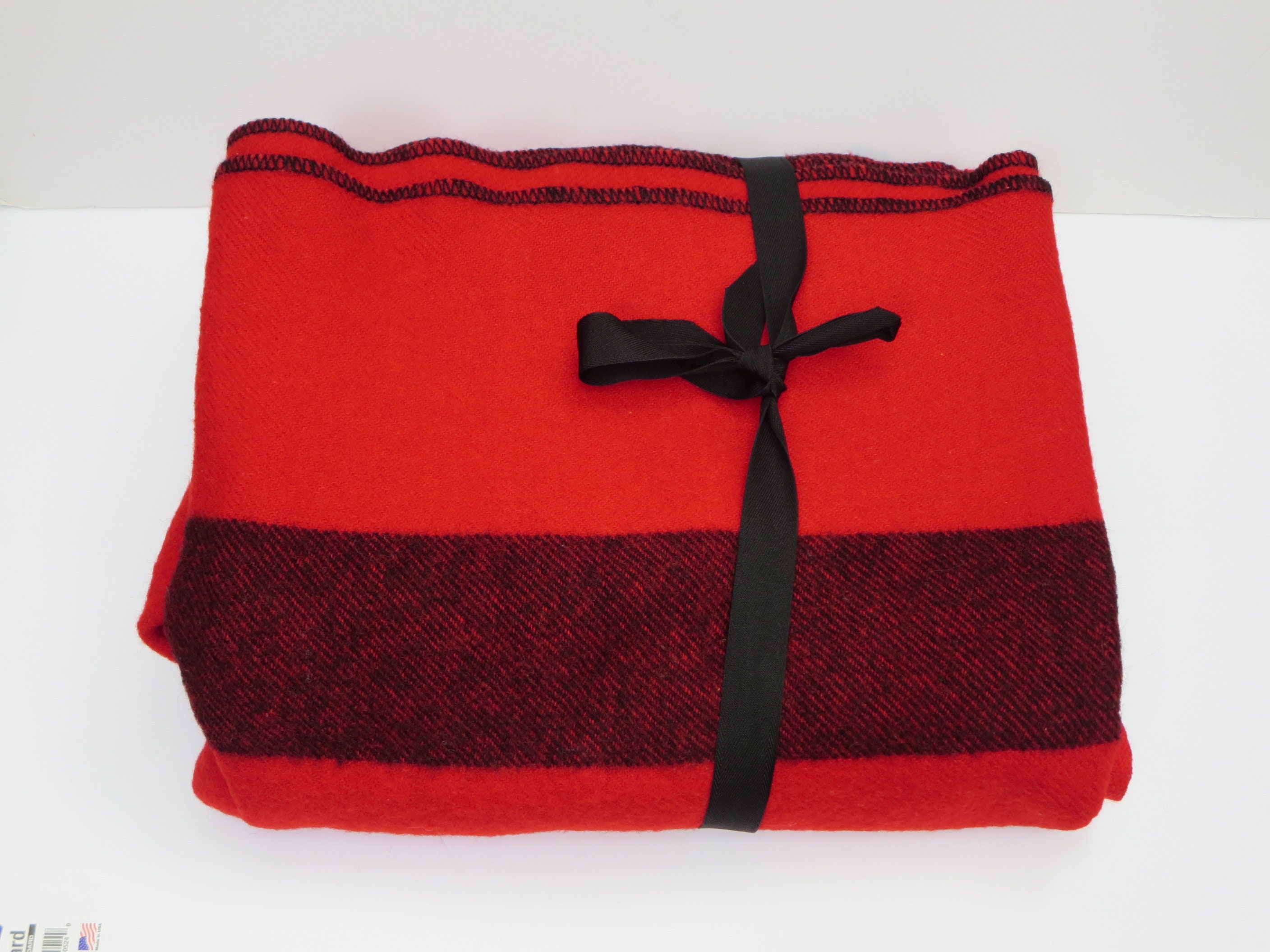 WOOL BLANKET THROW~ Red Bedding~ Pure Wool Cover~ Bedpread~ Wool