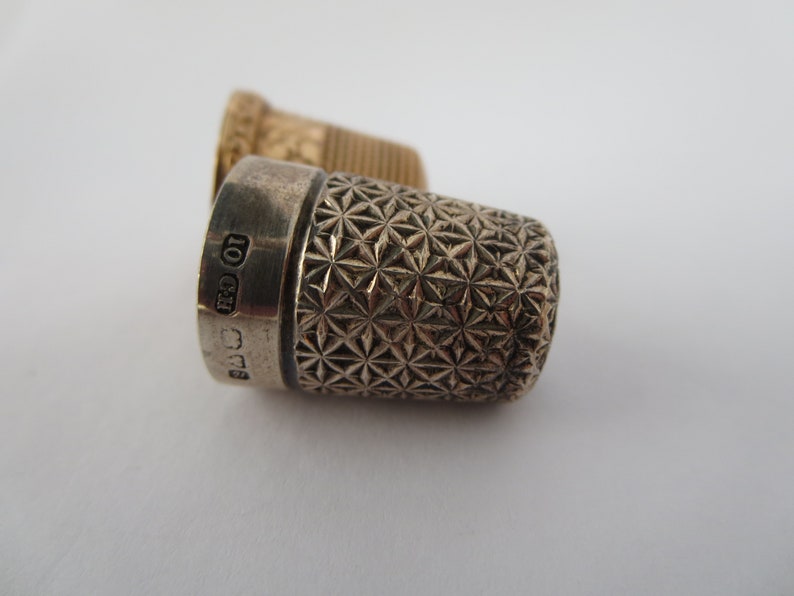 SEWING THIMBLES~ Vintage thimble set~ Silver Sterling~ Collectible~ Sewing accessories~ Needle pin finger~ Miniature decor~ Gift
