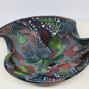 ART GLASS BOWL~ Murano~ Glass dish~ Tidy dish~ Glass Bowl~ Tutti frutti~ Collectible~ Vintage Mid century~ Home Living decor~ Gift