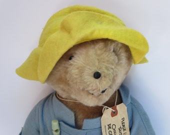 STUFFED TEDDY BEAR~ Plush Paddington~ Collection Vintage toy~ Musical lullaby~ Mohair bear~ Musical toy~ Miniature figurine~ Christmas Gift