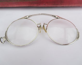 VICTORIAN EYEGLASSES~ Lorgnette~ Frame~ Folding glasses~ Spectacle ~ Frank Krementz~ Collector Eyewear~ Art deco~Optic Frame