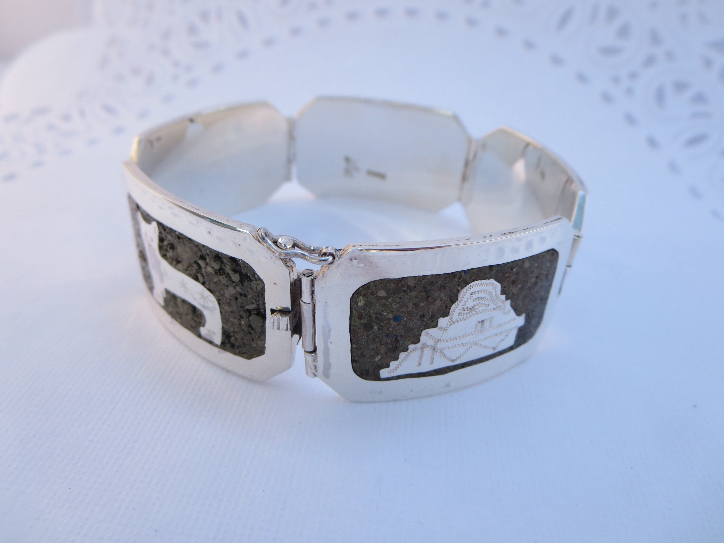 Bracelet Torque Enfant Ancien - Argent 925 Massif Style Aztèque - Occasion