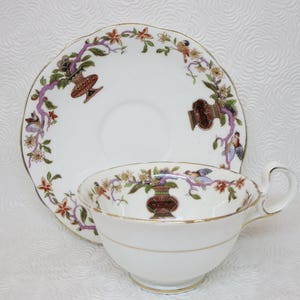 AYNSLEY TASSE PORCELAINE~ Art déco~ Vintage collection~ Oiseaux~ Angleterre~ Tasse et soucoupe~ Thé café service~ Idée cadeau