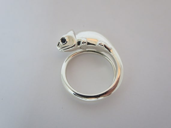 BAGUE POUR FEMME~ Caméléon~ Lézard~ Bague Argent 925~ Pierre~ Bijoux pour femme~ Création Bijoux unique~ Cadeau