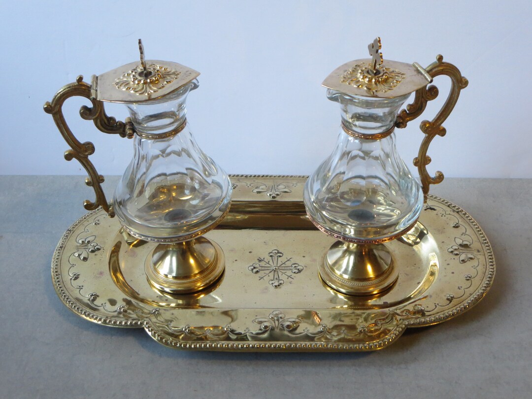 ALTAR CRUET SET French Religious Communion Eucharist Ritual Ceremony