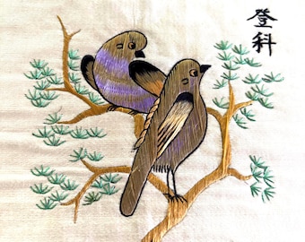 Hojas de álbum de bordado de seda china antigua